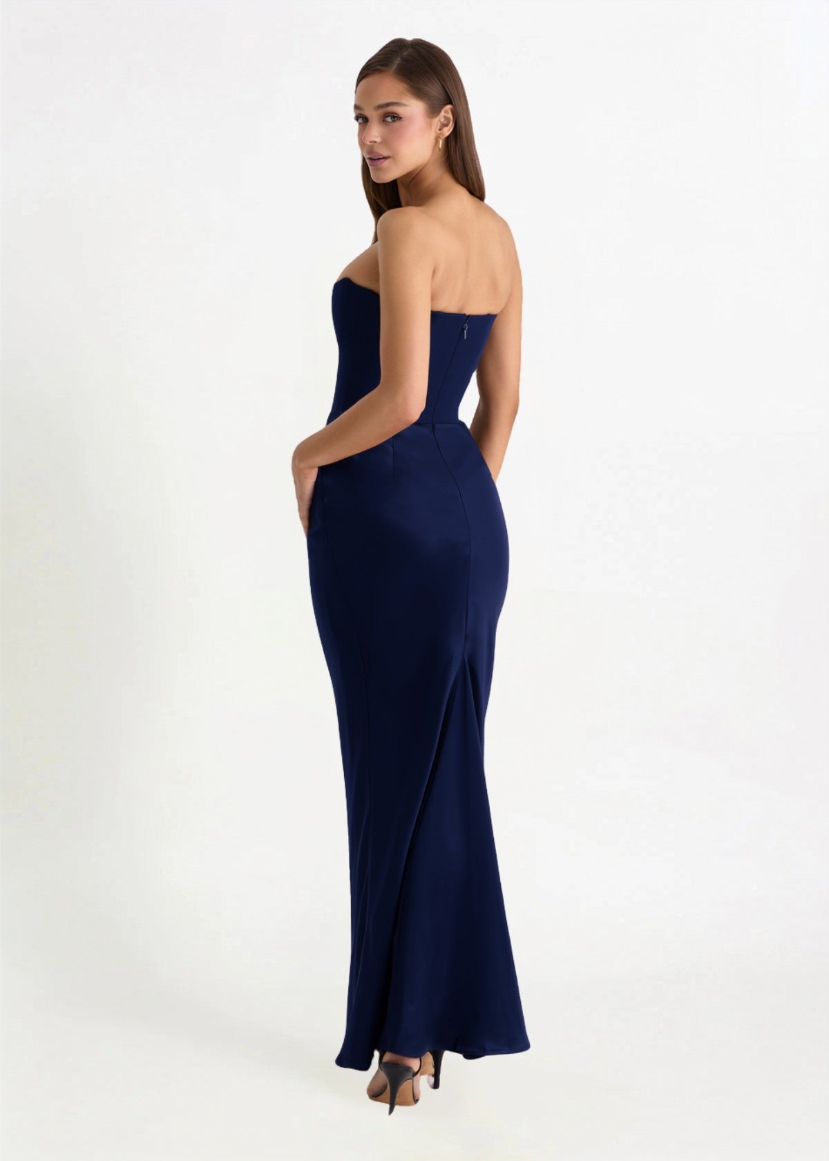 House of CB Persephone Strapless Corset Maxi Dress in Navy Hire for a Black Tie event from Dress for a Night