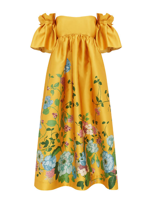 ALEMAIS Dana Midi Dress (Marigold),Dress for a Night