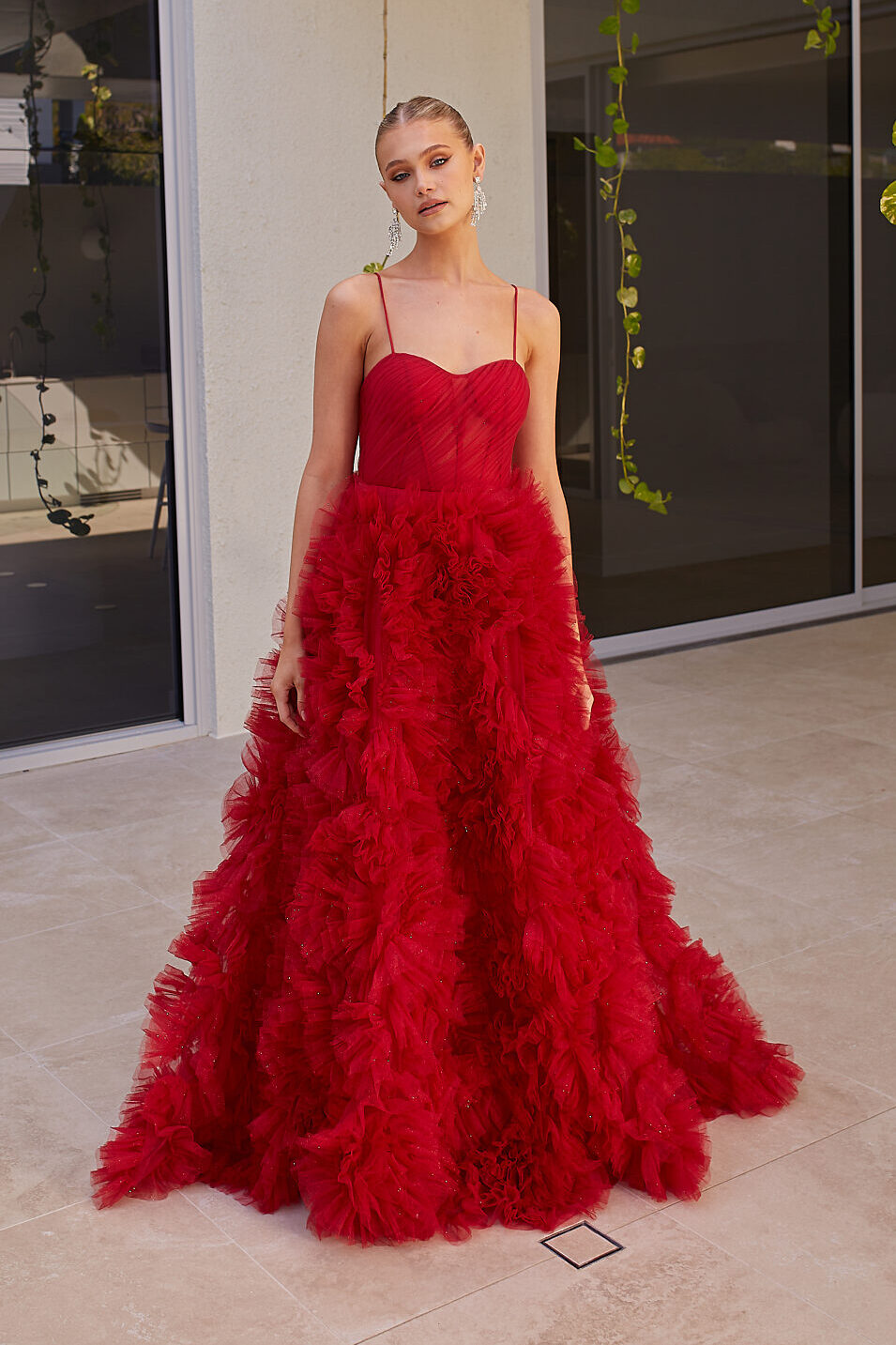 TANIA OLSEN Devere Gown (Ruby Red)