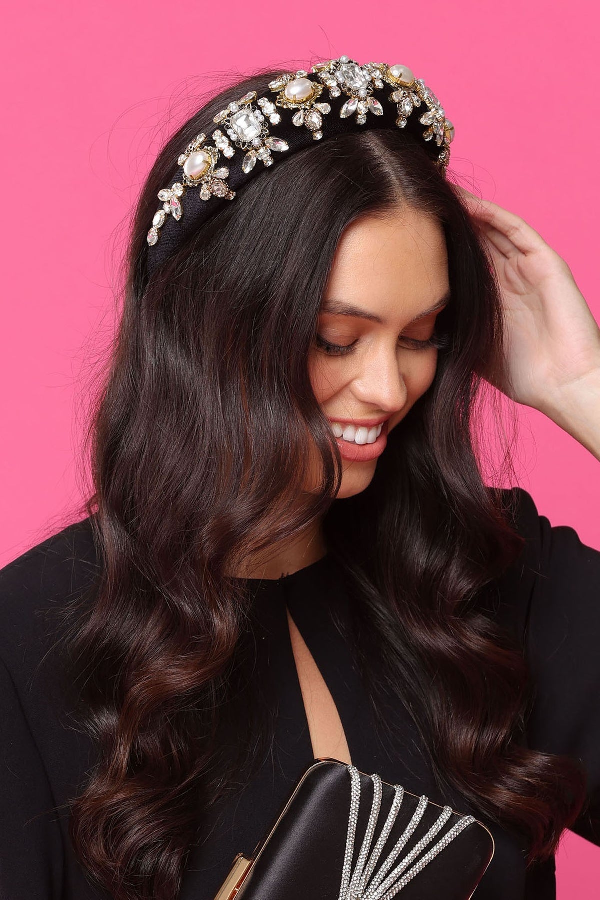 MORGAN & TAYLOR Ophelia Headband (Black),Dress for a Night