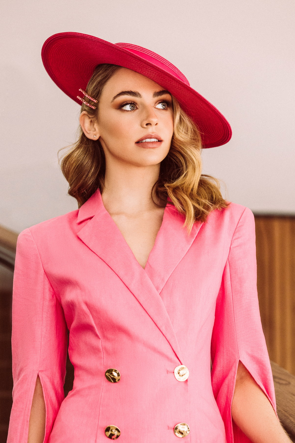 MORGAN & TAYLOR Macy Boater Hat (Pink)