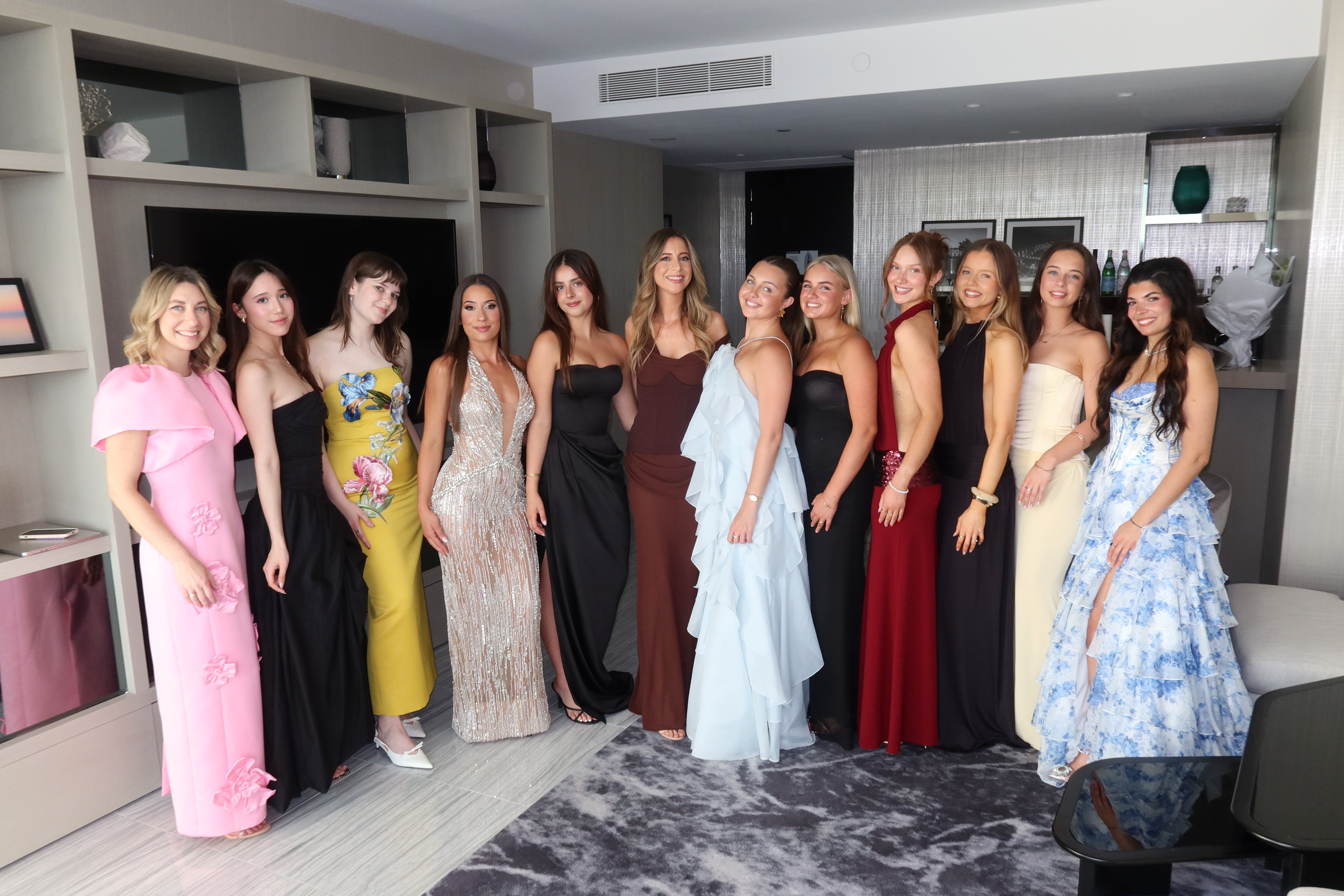 floral formal dresses with sleeves A-line Scoop Long Sleeve Prom Dresses 3D Floral Evening Gowns MHL140 main image 0