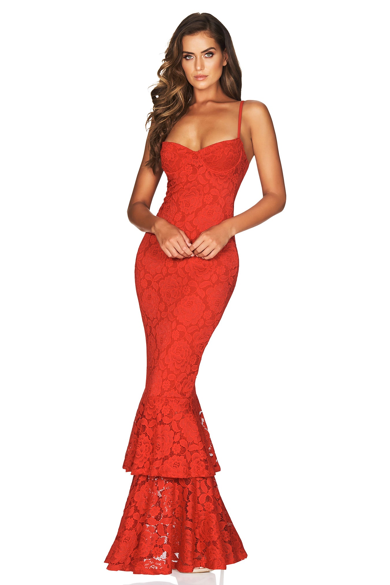 NOOKIE Liana Lace Gown (Red) - RRP 9,Dress for a Night