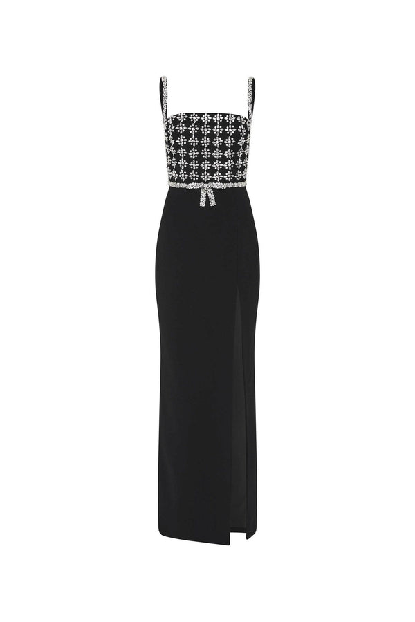 Rina Split Gown in Black