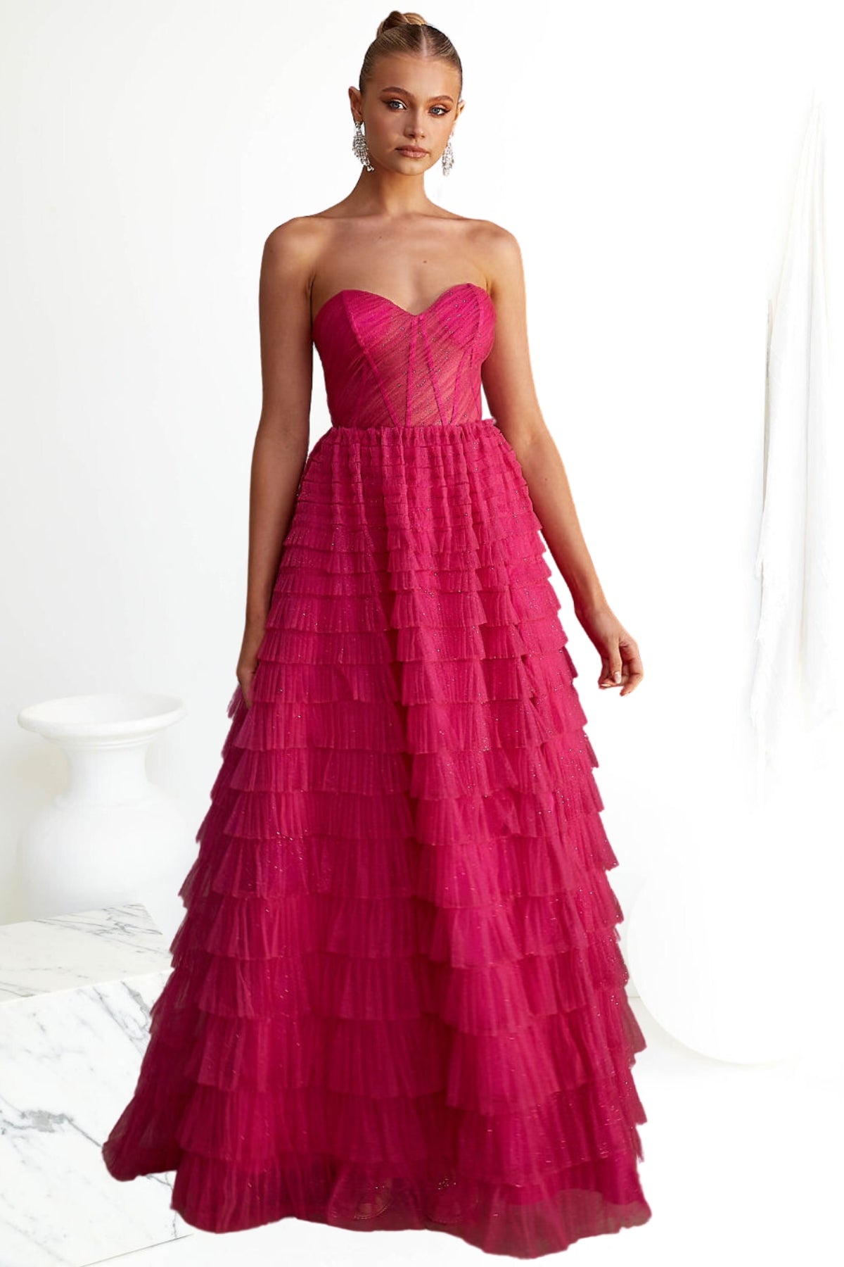TANIA OLSEN Derya Dress (Hot Pink)