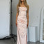 Adrienne Satin Strapless Gown in Champagne