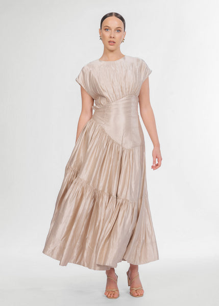Rent AJE Serendipity Reflection Midi Dress (Champagne) – Dress for a Night