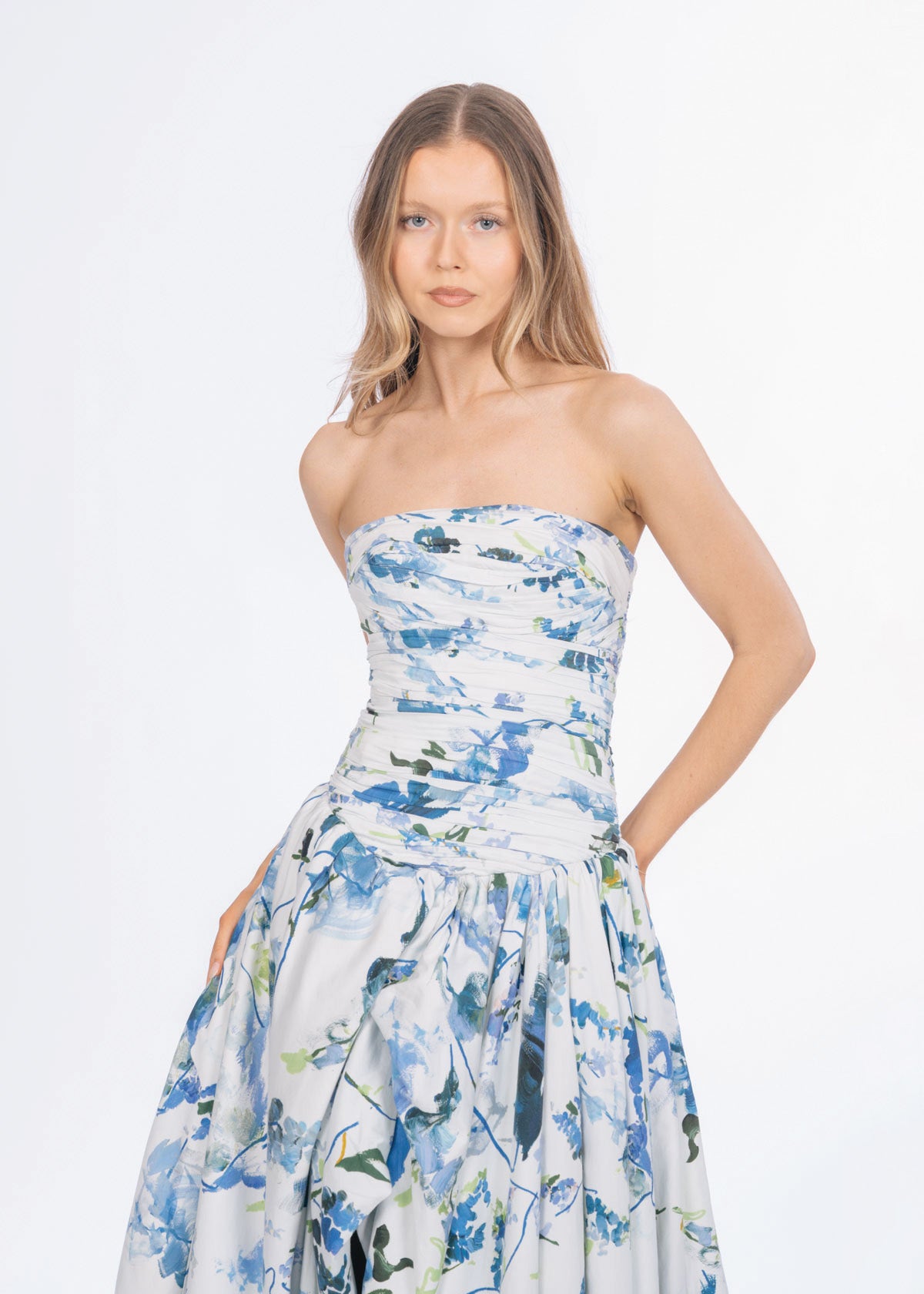 Aje Violette Bubble Hem Lavender Print Formal Dress
