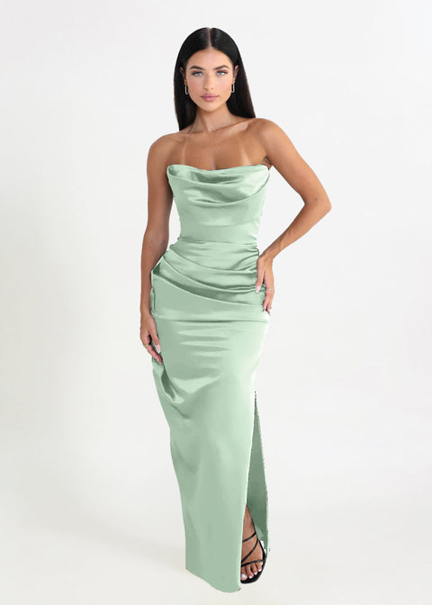 HOUSE OF CB Adrienne Corset Maxi (Sage Green)- rent this dress! – Dress for  a Night