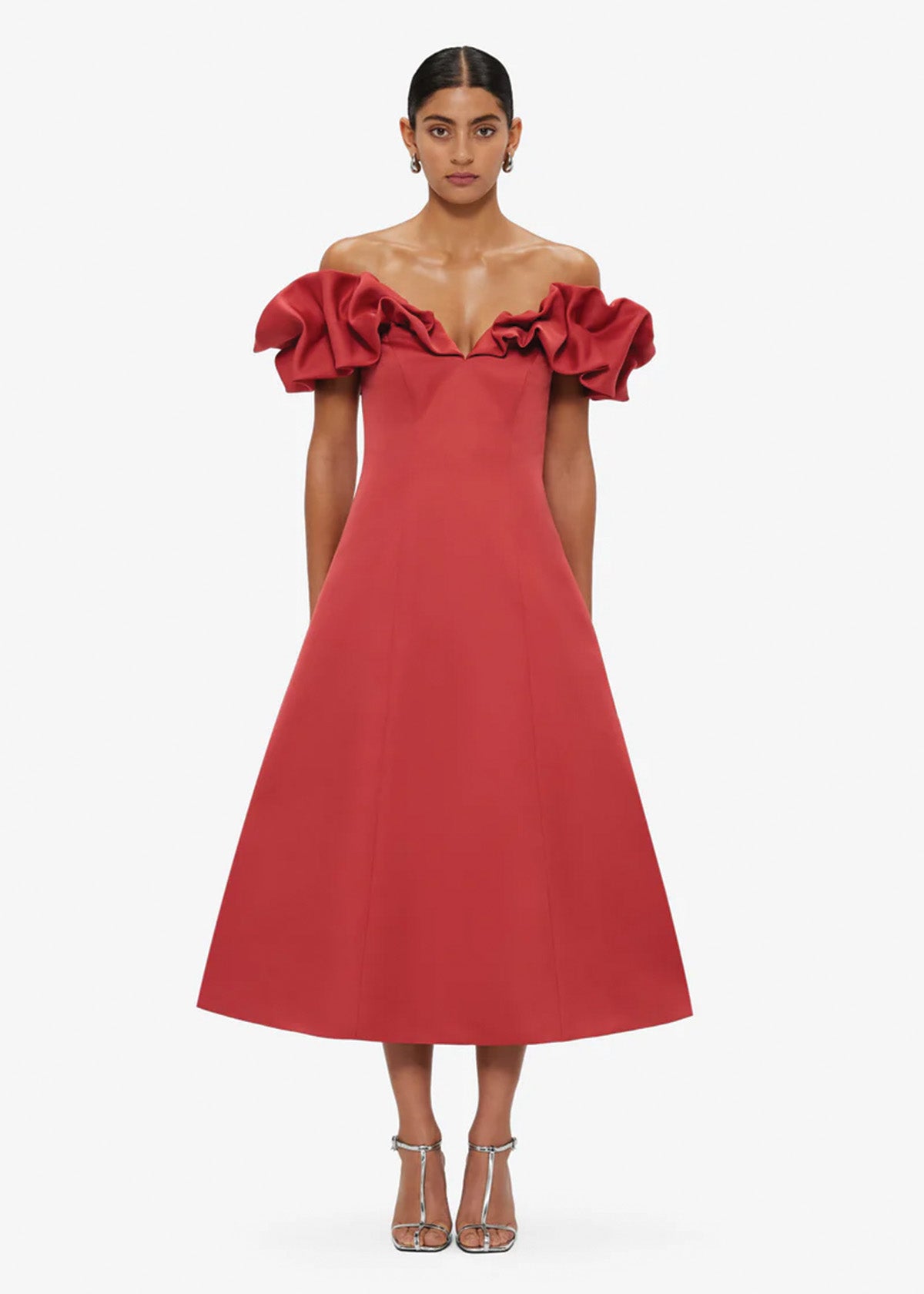 midi evening dresses australia One Shoulder Midi Dress