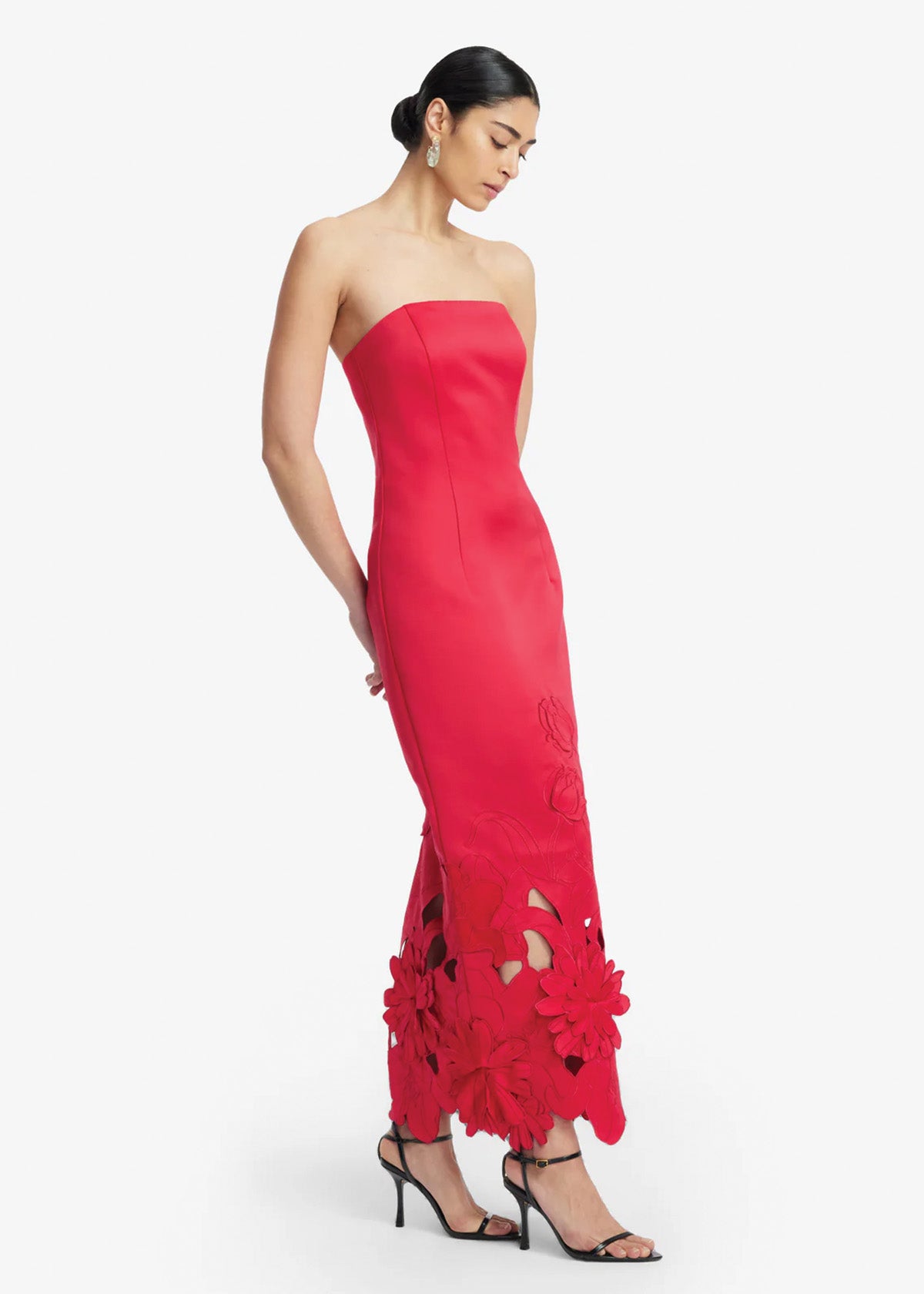 Leo Lin Rayna Applique Bustier Rosa Maxi Dress