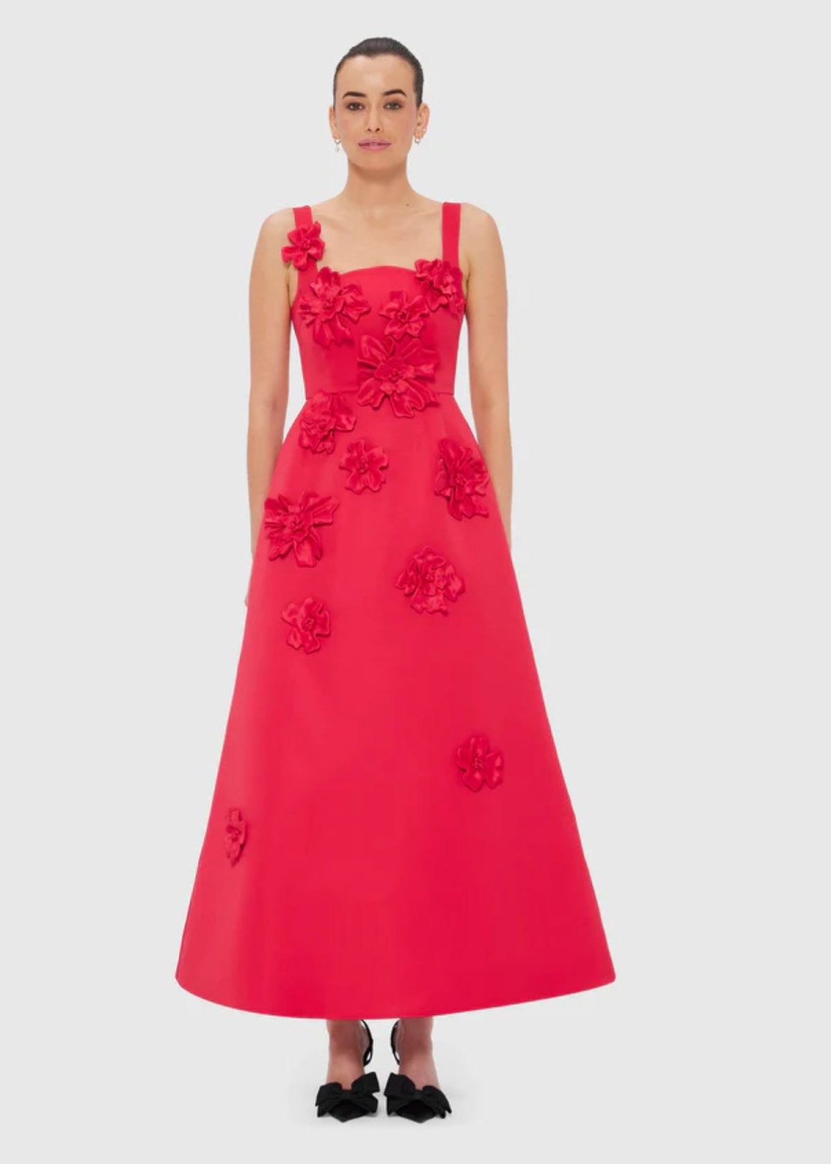 Leo Lin Rianne Floral Applique Rosa Maxi Dress