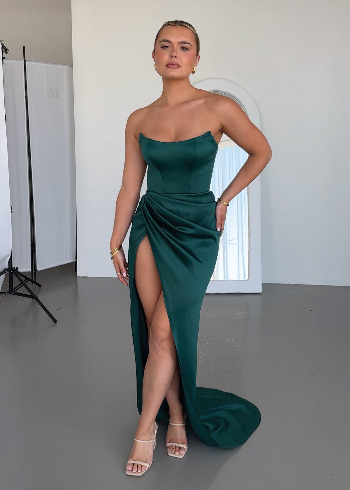 Lia Stublla Blair Corset Emerald Formal Dress