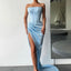 Lia Stublla Celine Blue Corset Formal Dress