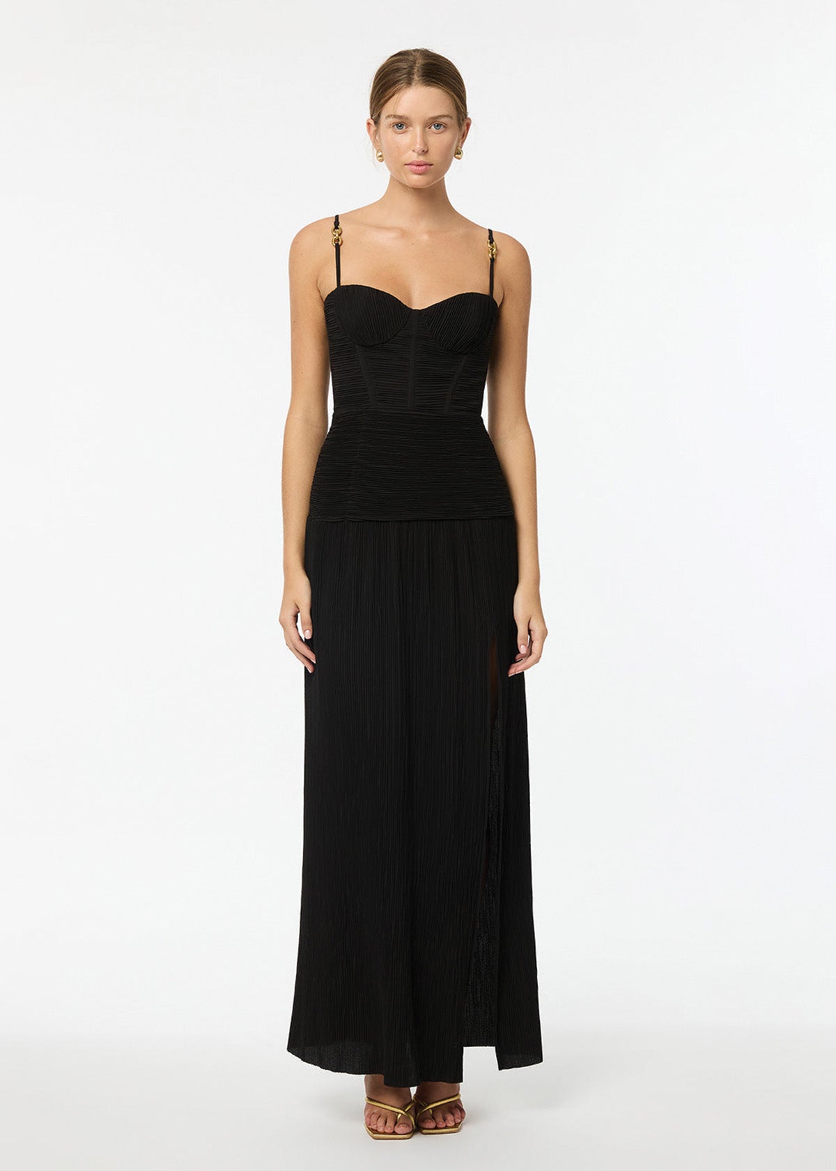 Manning Cartell Double Time Pleat Black Formal Dress