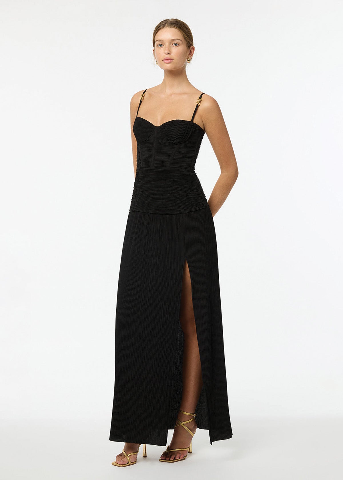 Manning Cartell Double Time Pleat Black Formal Dress