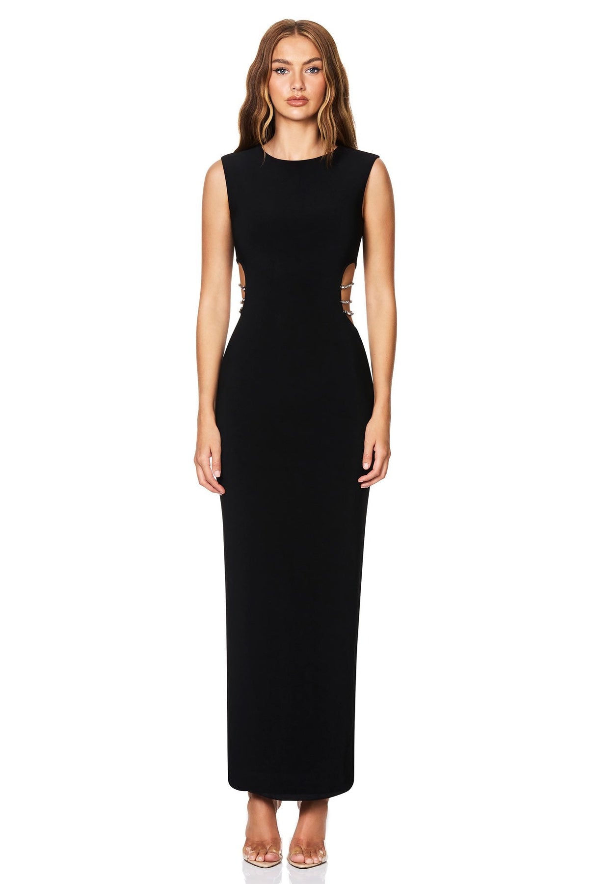 Mila Gown in Black Diamante