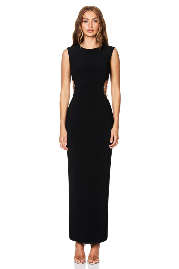 Mila Gown in Black Diamante