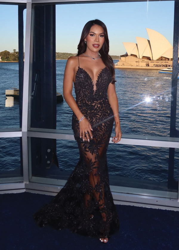 Nadine Merabi Stella Black Formal Dress