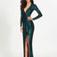 Nookie Selena Long Sleeve Teal Formal Dress
