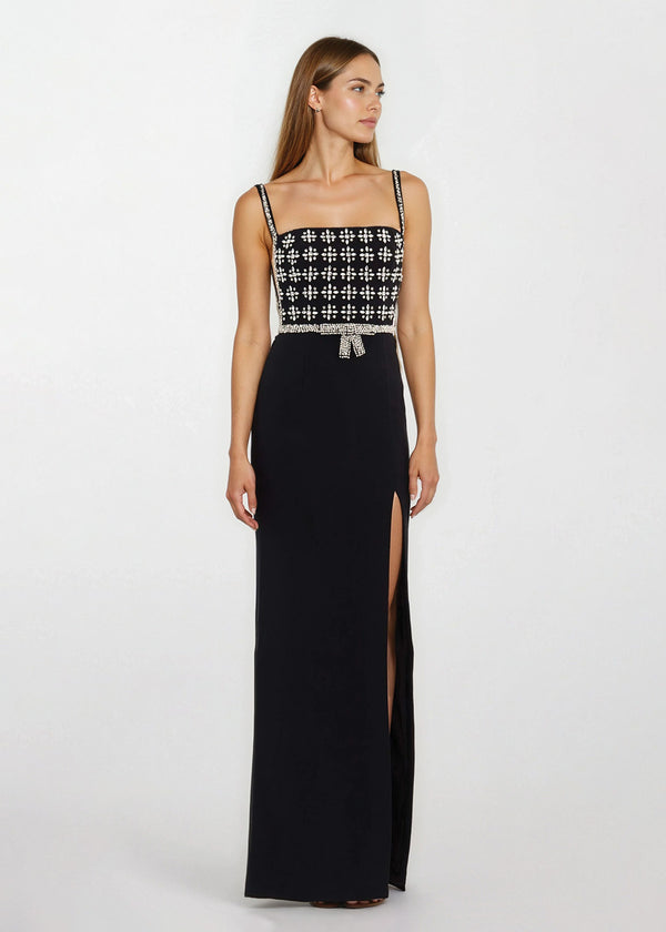 Rebecca Vallance Rina Split Black Formal Dress