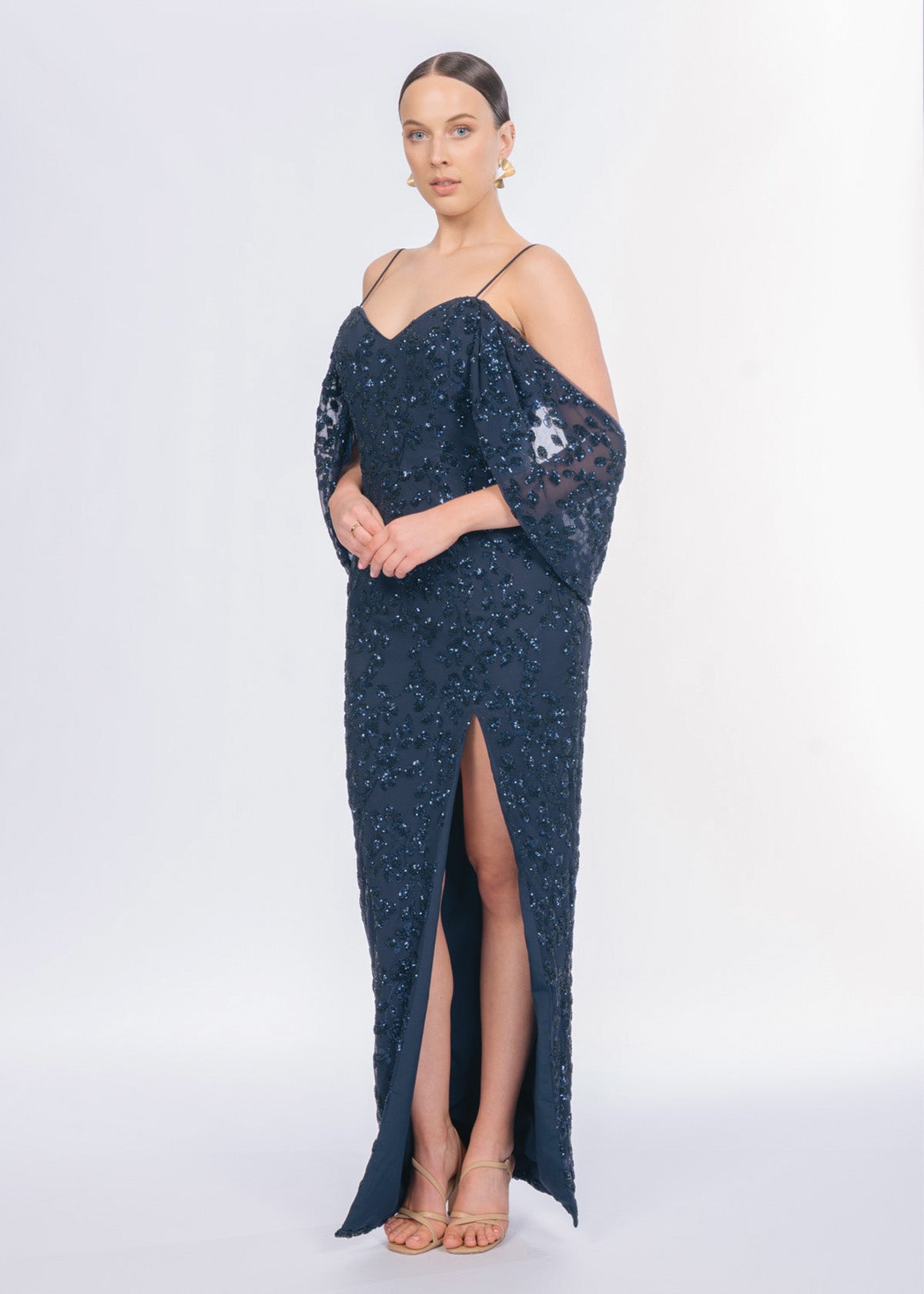 Tina Holly Lavinia Sequin Navy Formal Dress