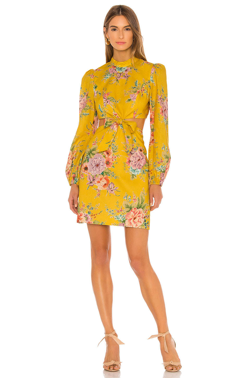 BUY IT ZIMMERMANN Zinnia Bow Cut Out Short Dress (Yellow)