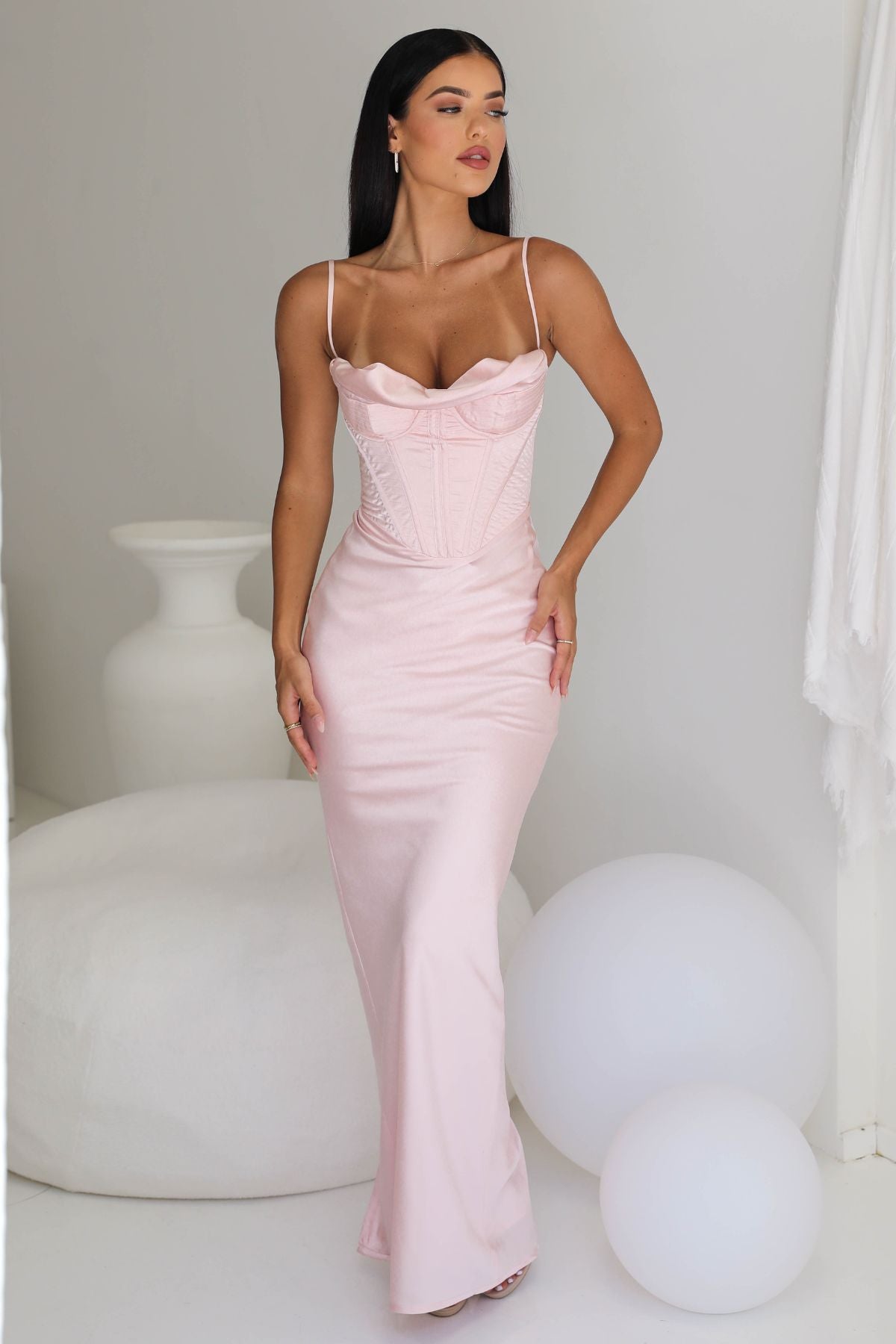 Rent HOUSE OF CB Charmaine Corset Gown (Bush Pink) - Rent this $149