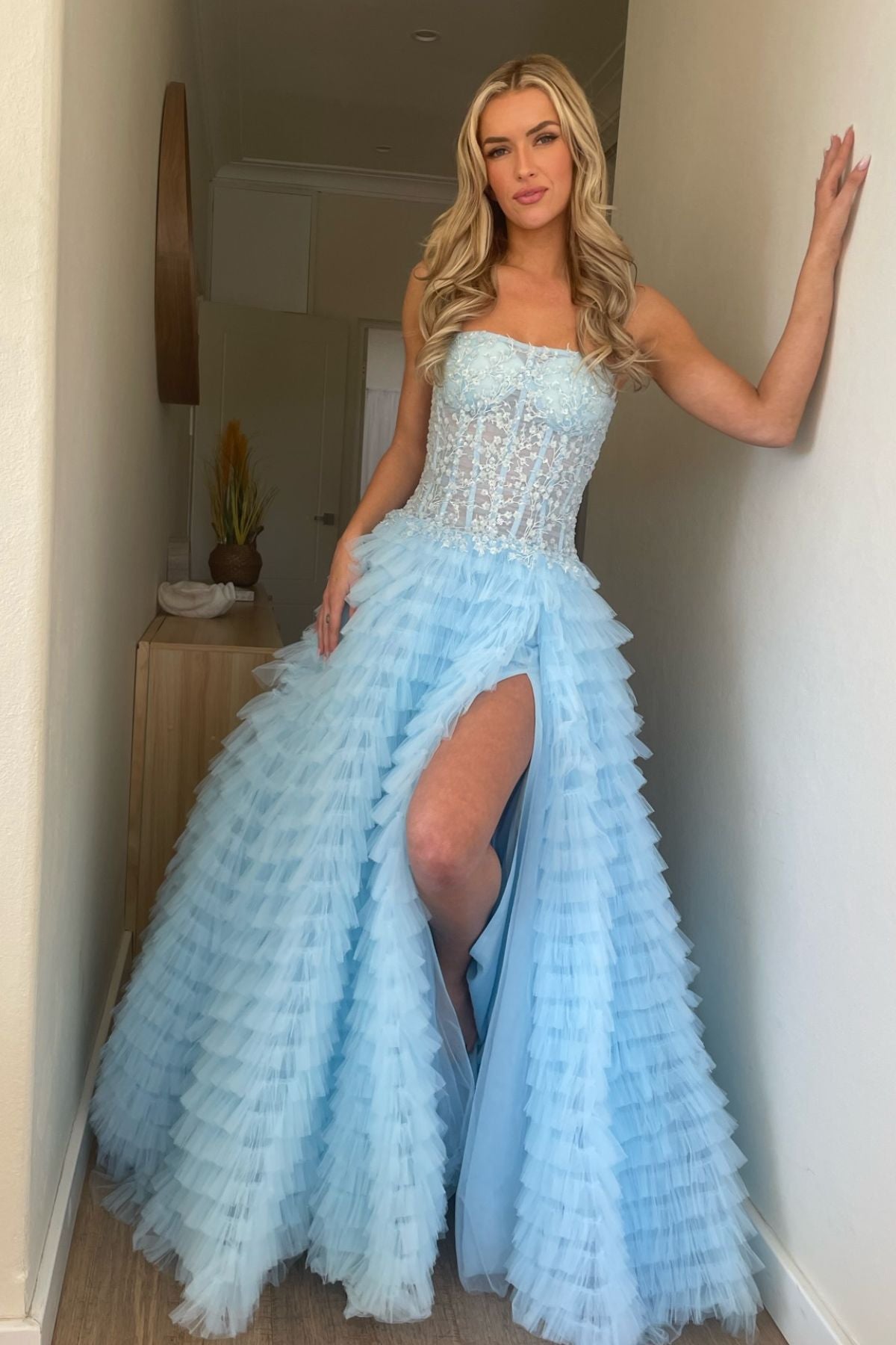 Rent SHERI HILL Magnolia Gown 54189 (Blue) - Rent this dress