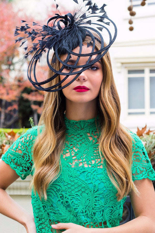 Morgan and Taylor Hire MORGAN & TAYLOR Kimika Fascinator (Black) - hire-morgan-taylor-kimika-fascinator-black--rrp-995-dress-for-a-night-30754459.jpg