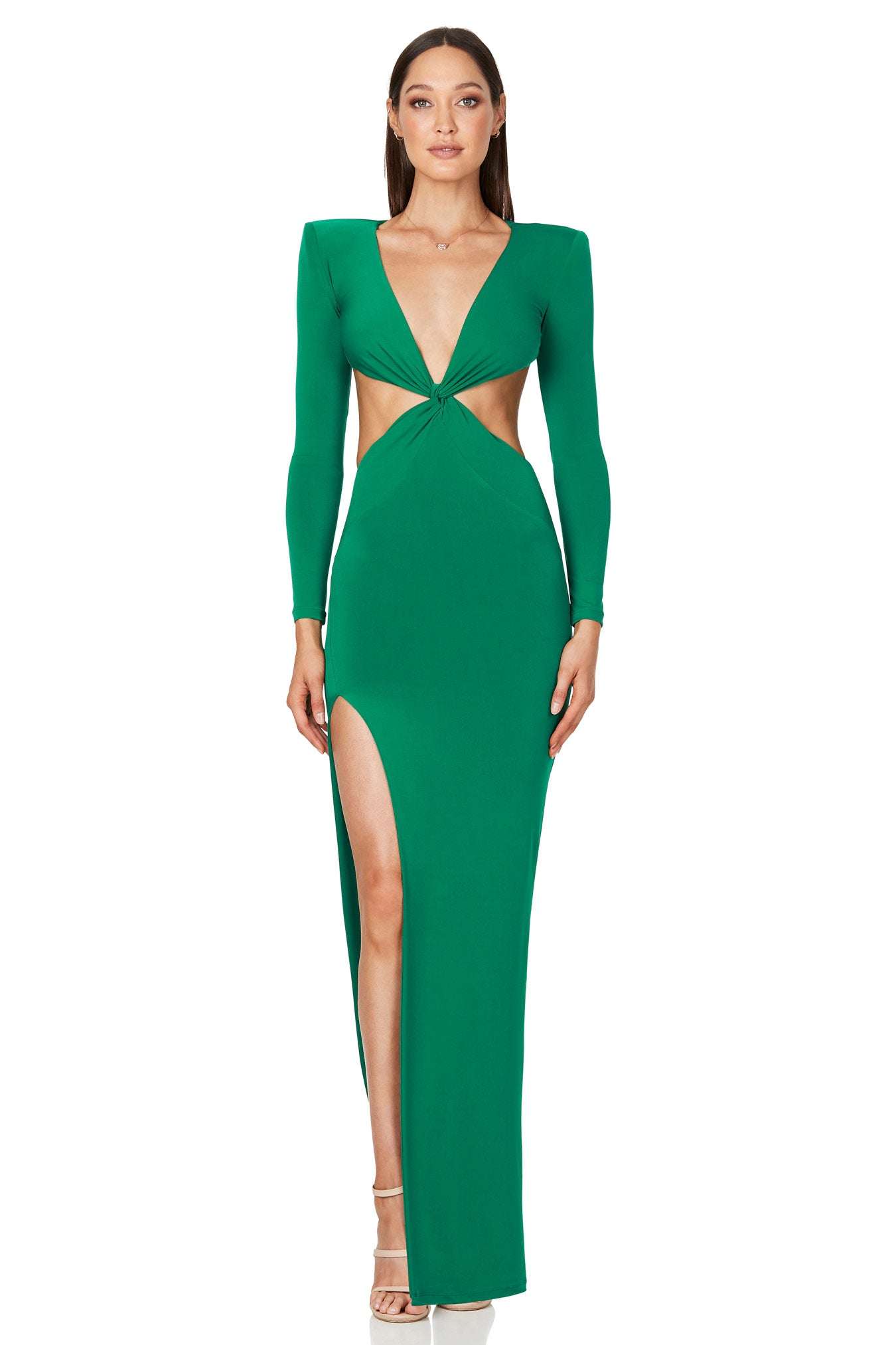 Rent Green Indo Western Gown with Long Fall Sleeves